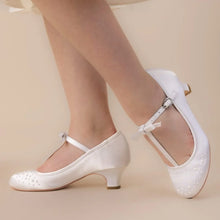 Load image into Gallery viewer, Perfect Bridal White Communion Shoes:- Hope Heel
