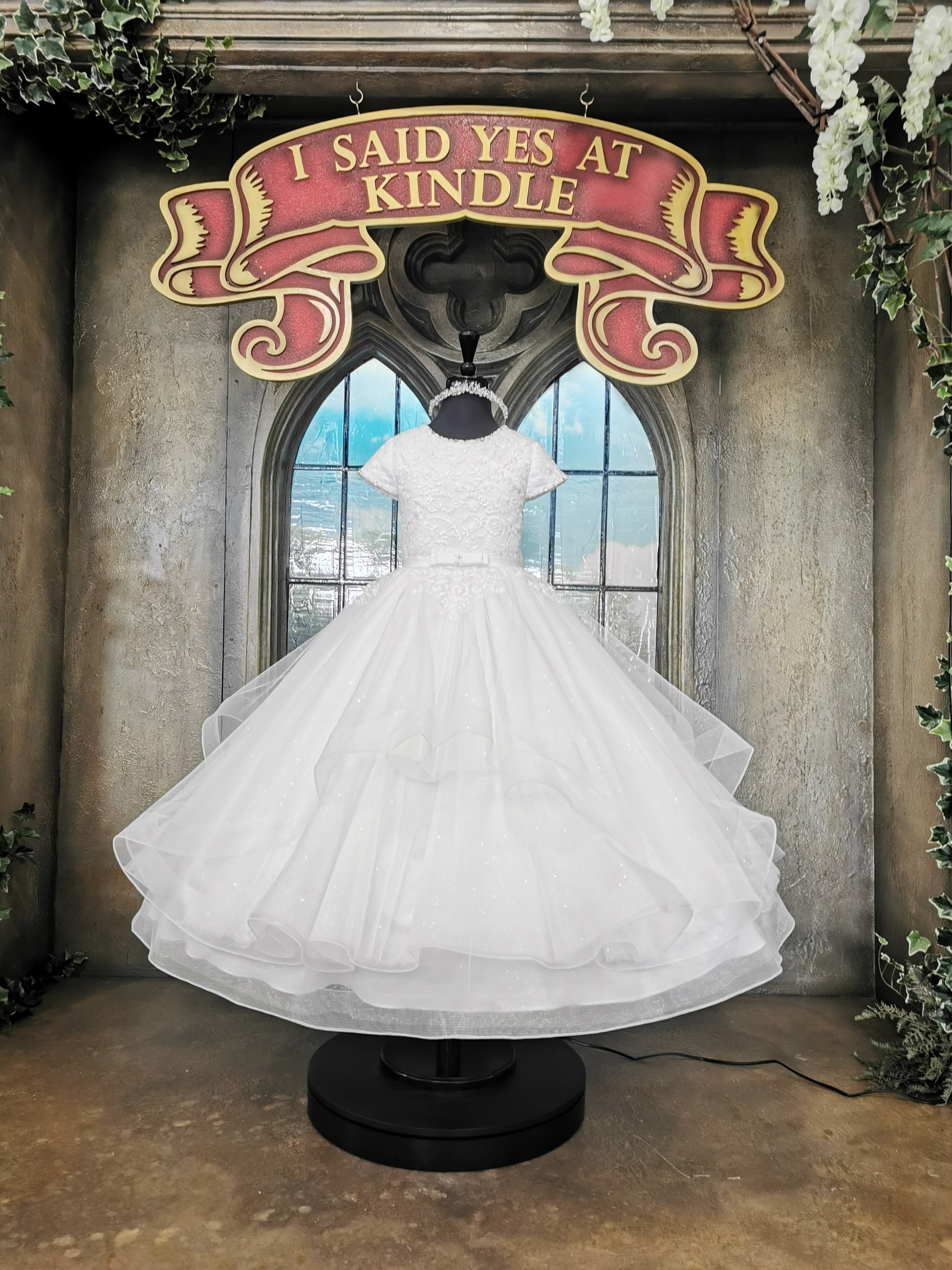 SALE COMMUNION DRESS KINDLE EXCLUSIVE Sweetie Pie Girls White Communion Dress:- 4092KD