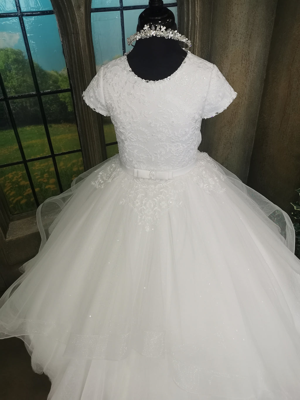 SALE COMMUNION DRESS KINDLE EXCLUSIVE Sweetie Pie Girls White Communion Dress:- 4092KD