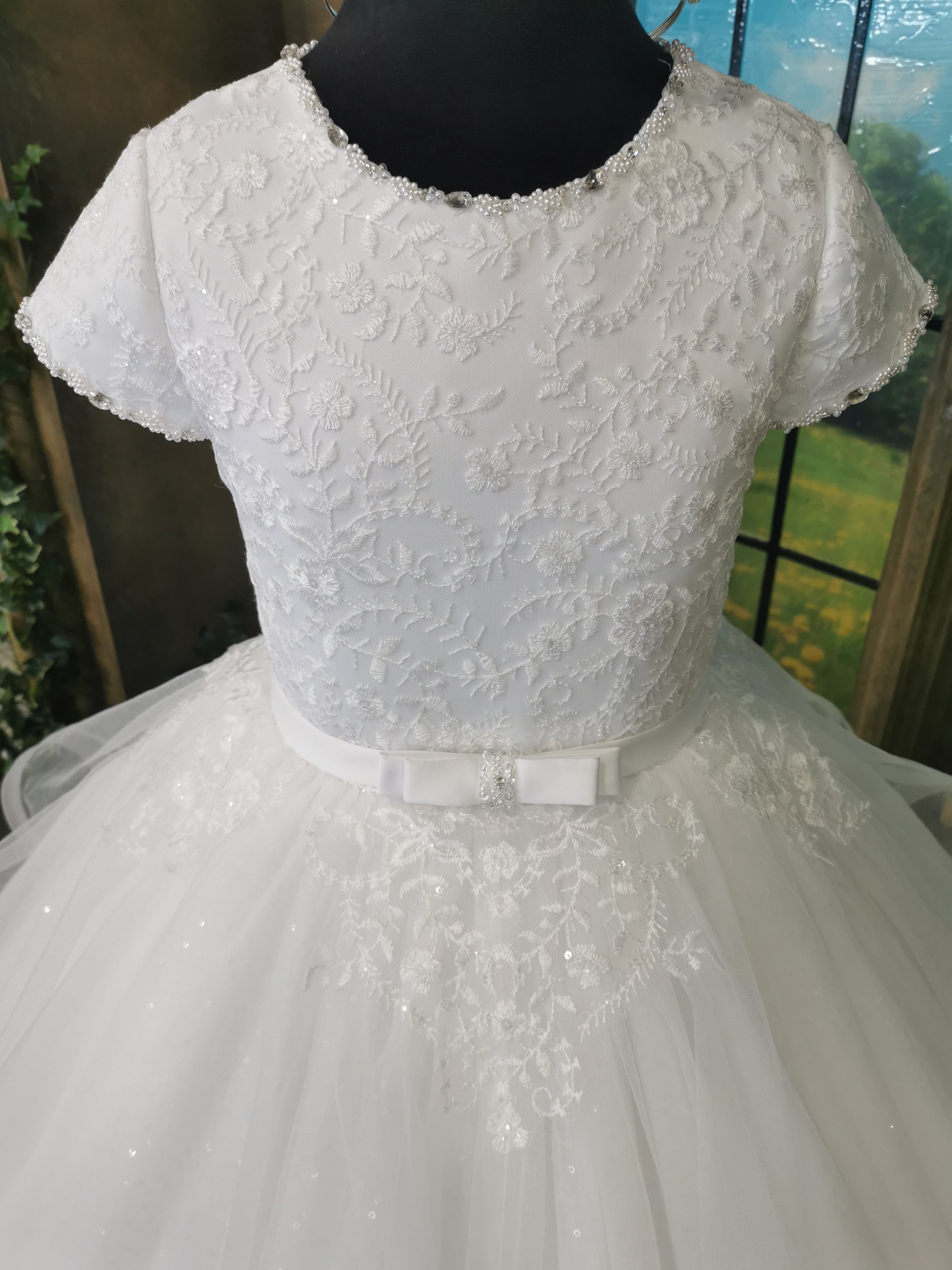 SALE COMMUNION DRESS KINDLE EXCLUSIVE Sweetie Pie Girls White Communion Dress:- 4092KD