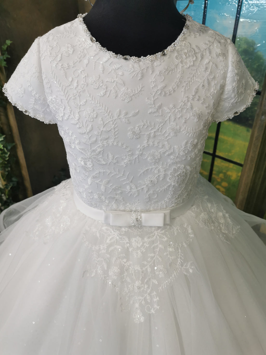 SALE COMMUNION DRESS KINDLE EXCLUSIVE Sweetie Pie Girls White Communion Dress:- 4092KD