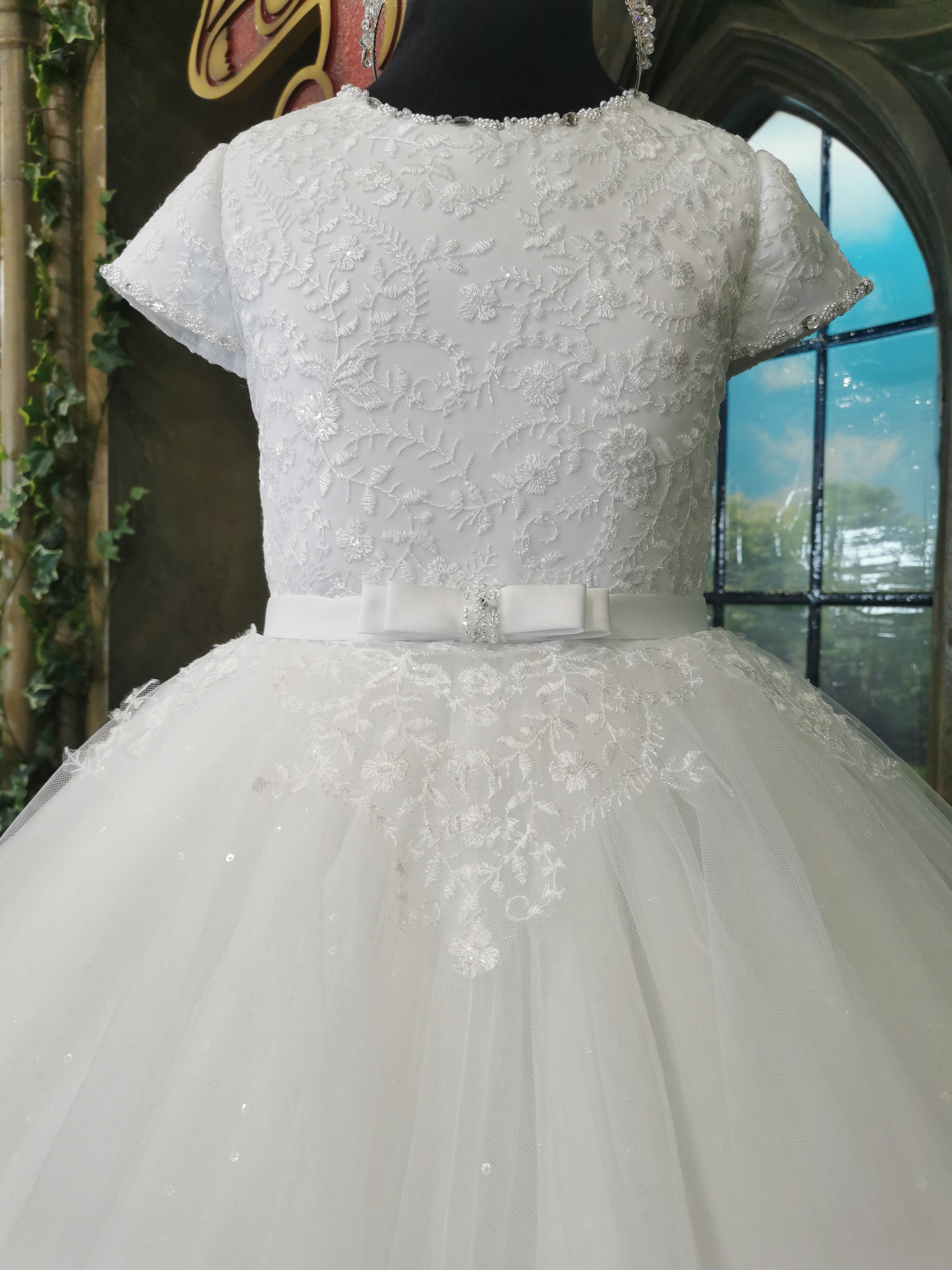 SALE COMMUNION DRESS KINDLE EXCLUSIVE Sweetie Pie Girls White Communion Dress:- 4092KD