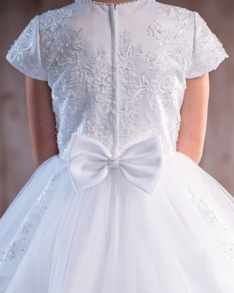 Paula's Communion Girls White Communion Dress:- PJ42