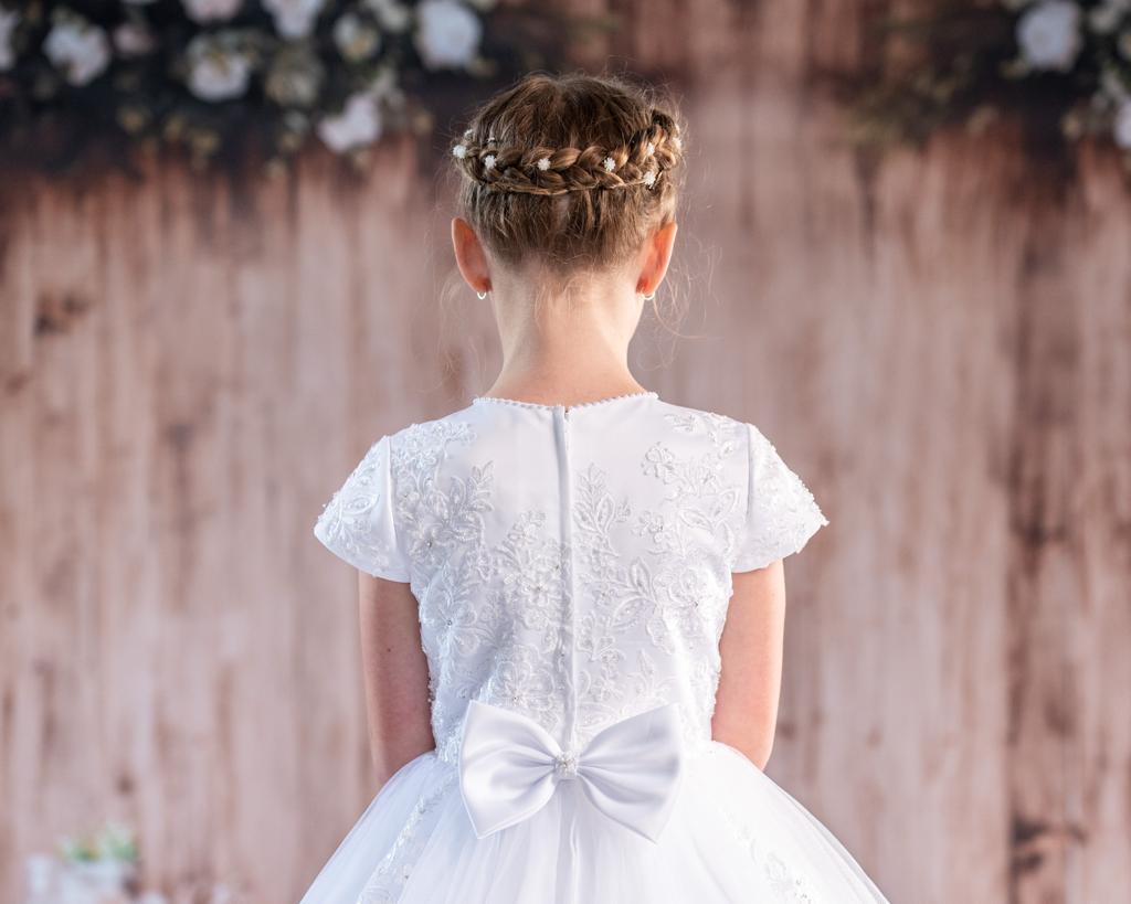 Paula's Communion Girls White Communion Dress:- PJ42