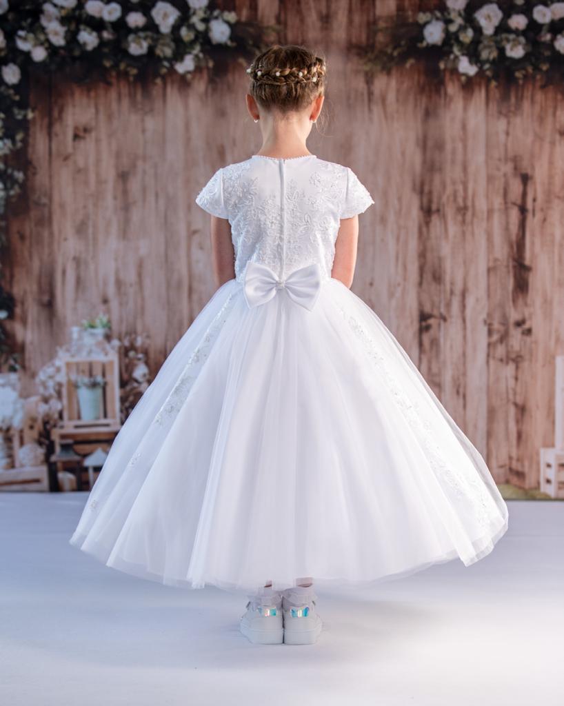 Paula's Communion Girls White Communion Dress:- PJ42