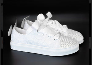 Sweeties By Sweetie Pie Girls White Sneaker Shoes:- Ariel Flats