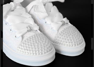 Sweeties By Sweetie Pie Girls White Sneaker Shoes:- Ariel Flats