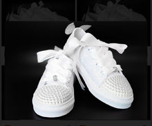 Load image into Gallery viewer, Sweeties By Sweetie Pie Girls White Sneaker Shoes:- Ariel Flats
