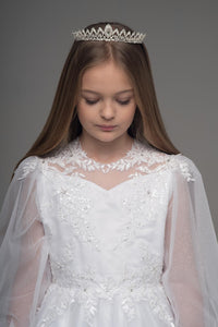 Paula's Communion Girls White Communion Dress:- PJ69