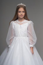 Load image into Gallery viewer, Paula&#39;s Communion Girls White Communion Dress:- PJ69
