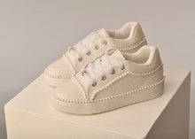 Load image into Gallery viewer, Sweeties By Sweetie Pie Girls White Sneaker Shoes:- Sandy Flats
