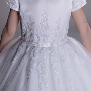 Paula's Communion Girls White Communion Dress:- PJ90