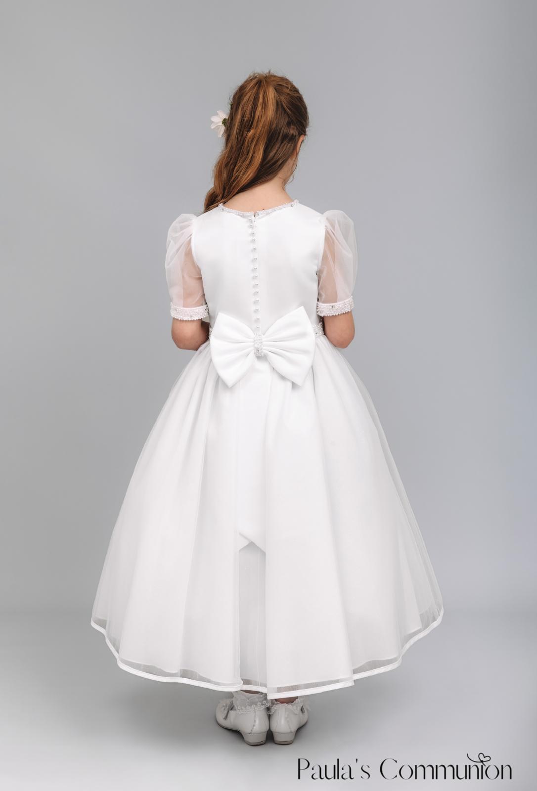 Paula's Communion Girls White Communion Dress:- PJ93