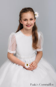 Paula's Communion Girls White Communion Dress:- PJ93