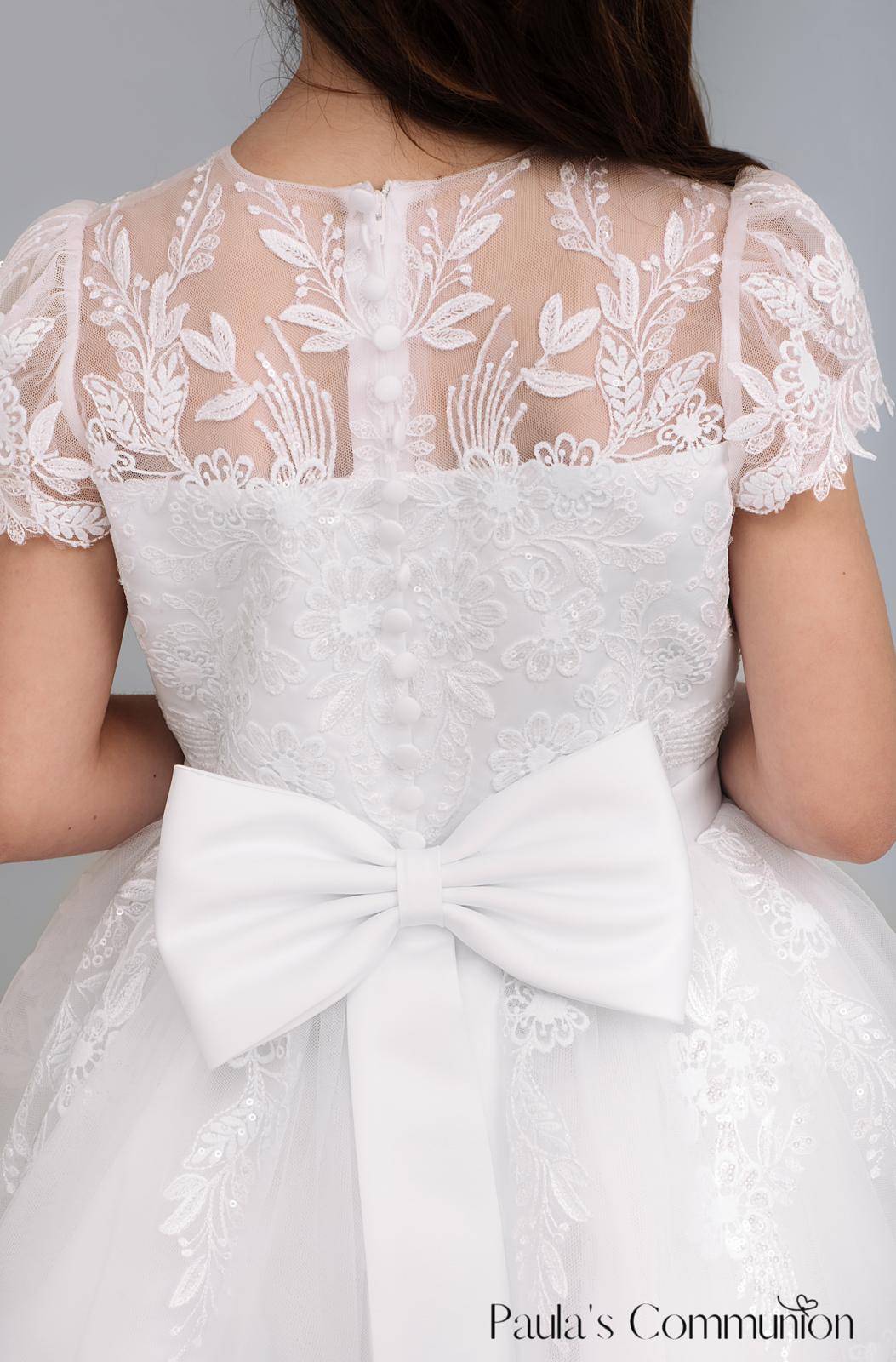 Paula's Communion Girls White Communion Dress:- PJ80