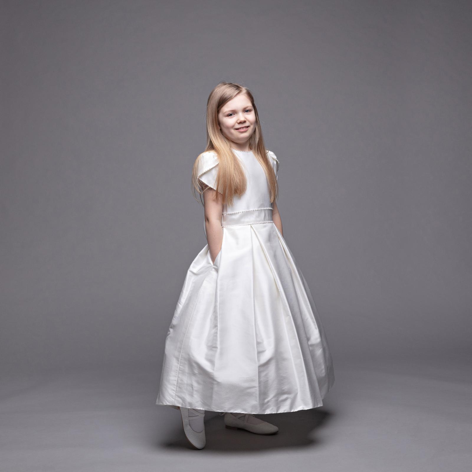 Paula's Communion Girls White Communion Dress:- PJ86