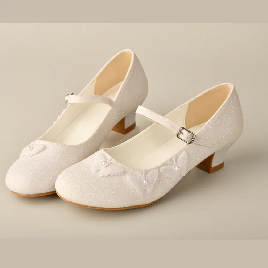 Sweeties By Sweetie Pie Girls White Shoes:- SW8215 Heels