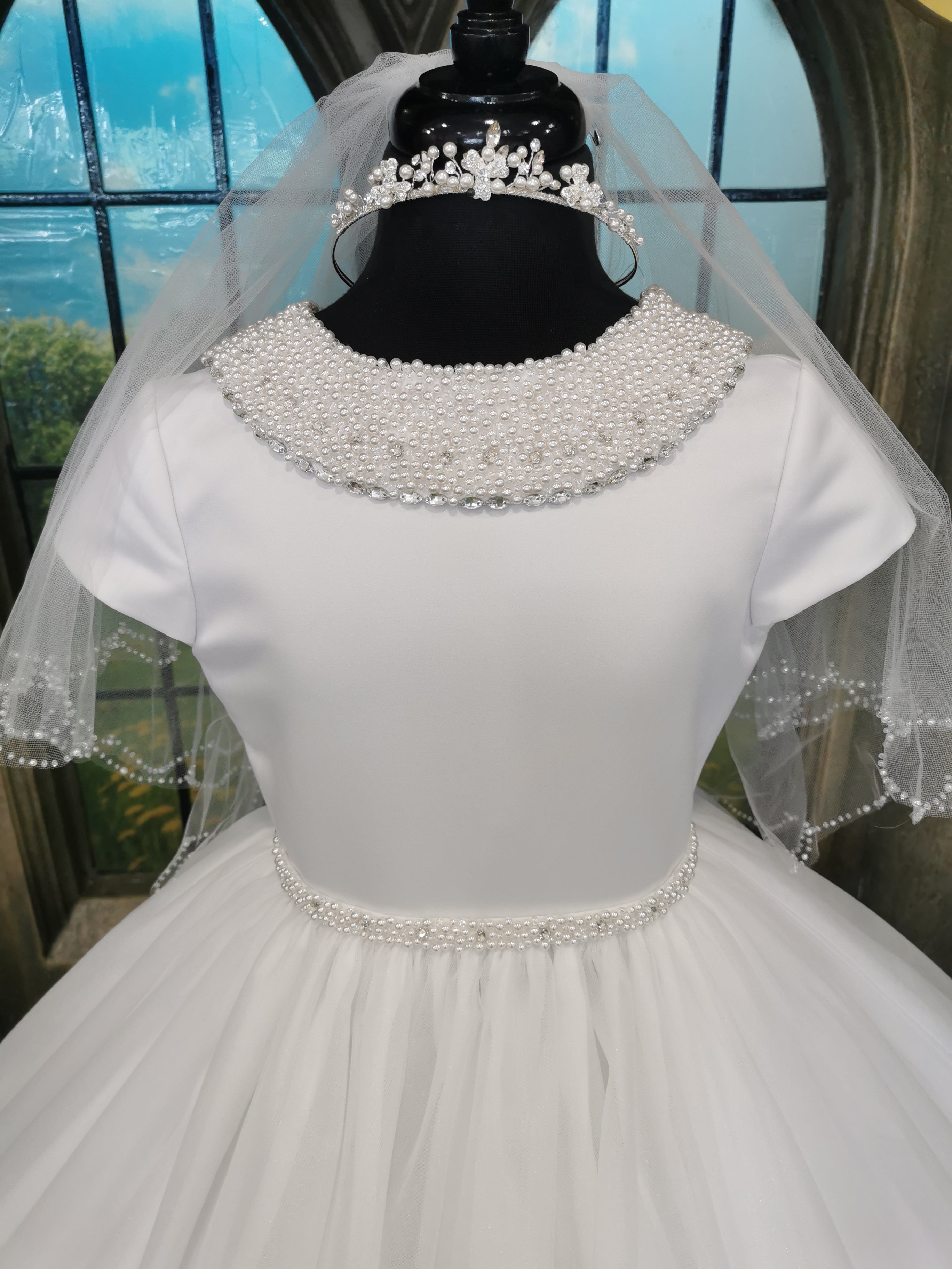 KINDLE EXCLUSIVE Girls White Communion Dress:- PJ30