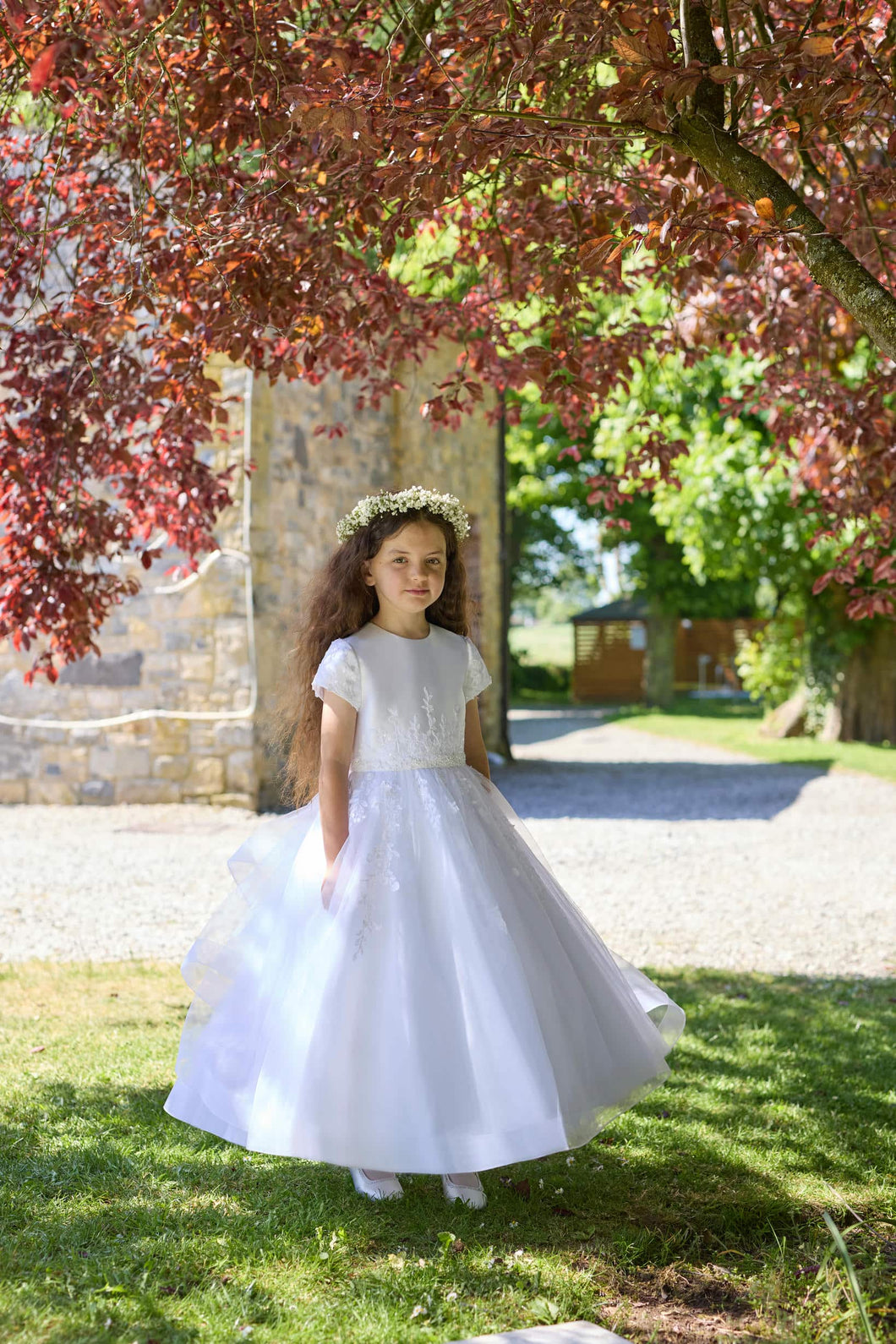 Isabella Girls White Communion Dress:- IS26342