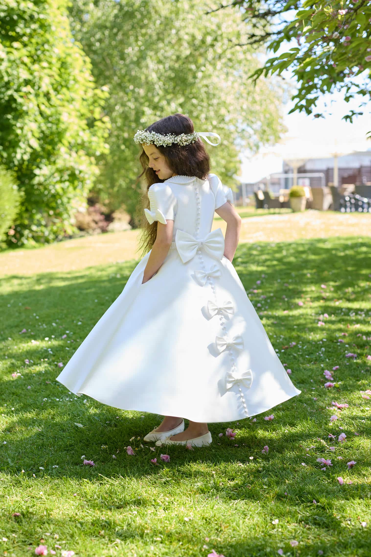 Isabella Girls White Communion Dress:- IS26360
