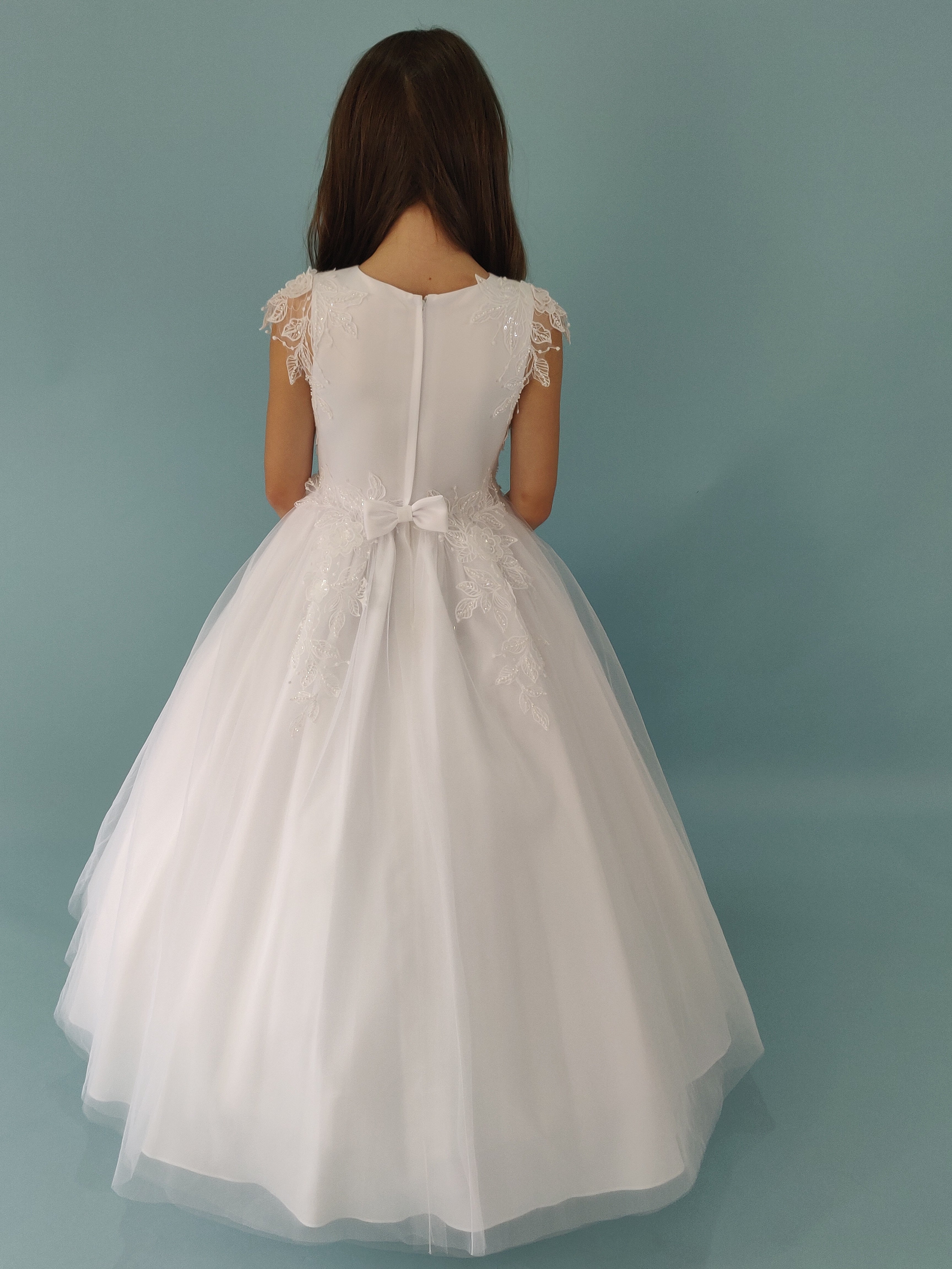 SALE COMMUNION DRESS Linzi Jay Girls White Communion Dress:- Iris