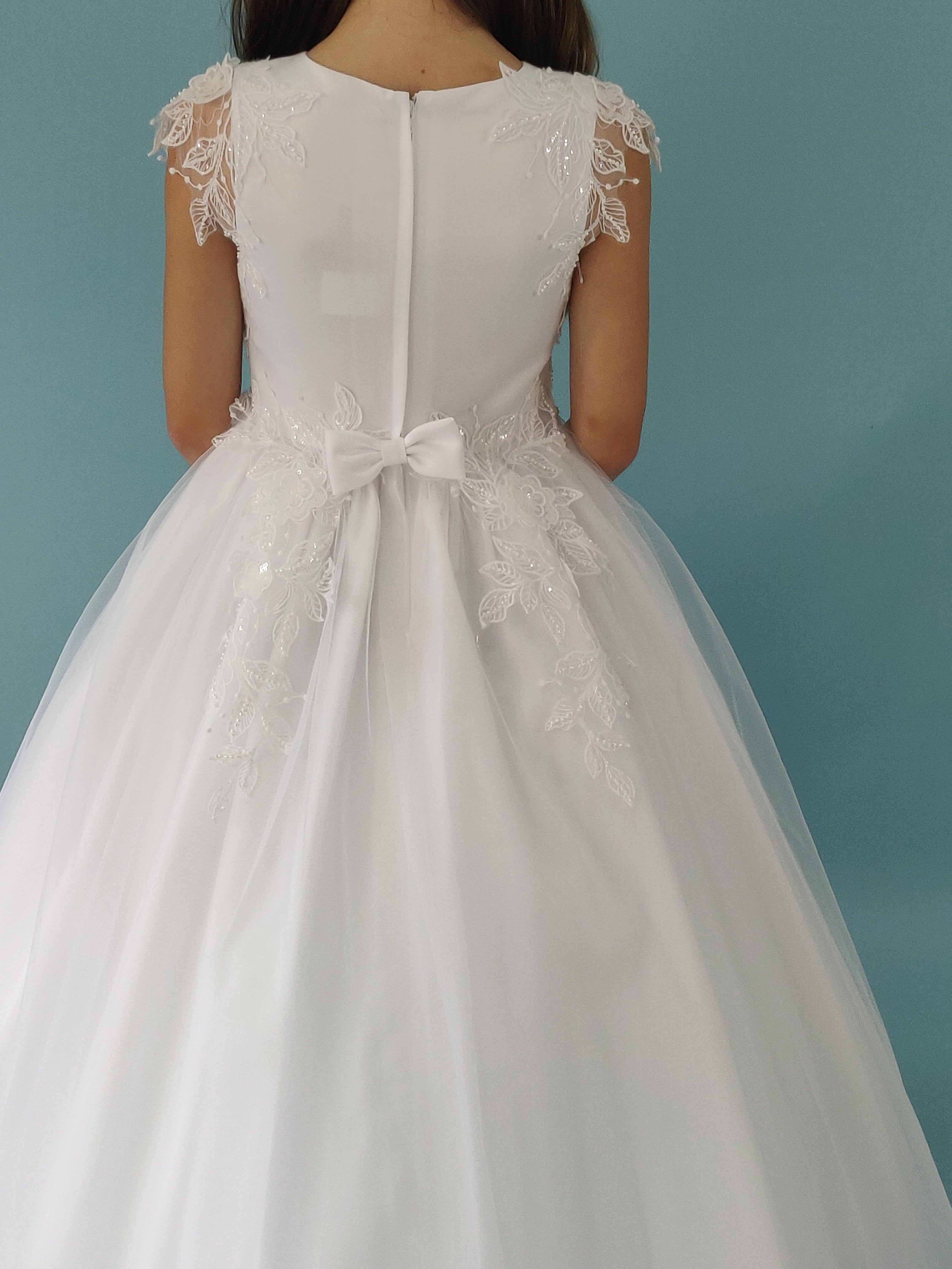 SALE COMMUNION DRESS Linzi Jay Girls White Communion Dress:- Iris