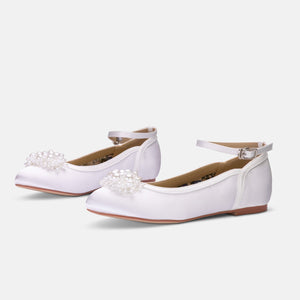 Perfect Bridal White Communion Shoes:- Joy Pump