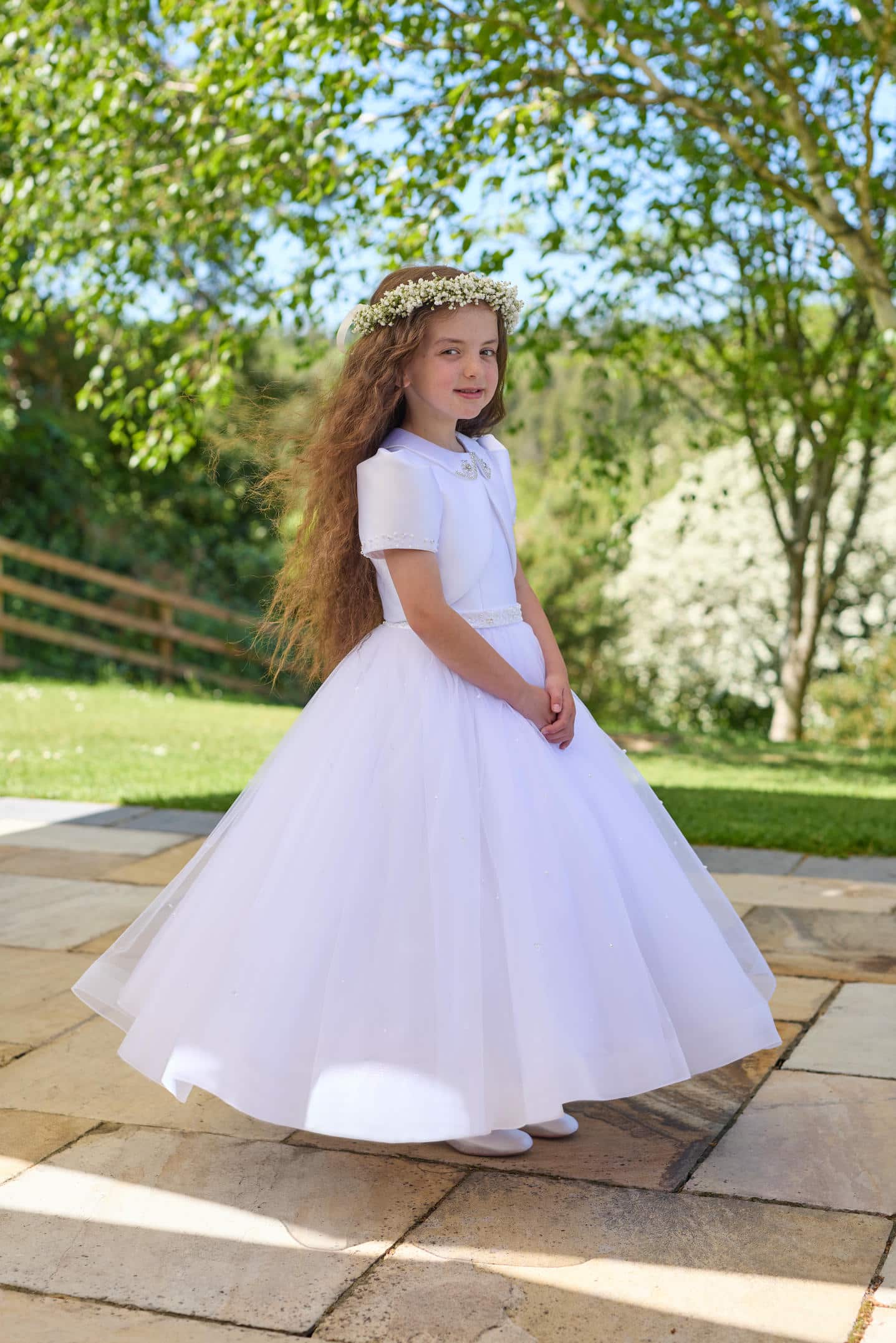 KOKO Girls White Communion Dress:- KO26514