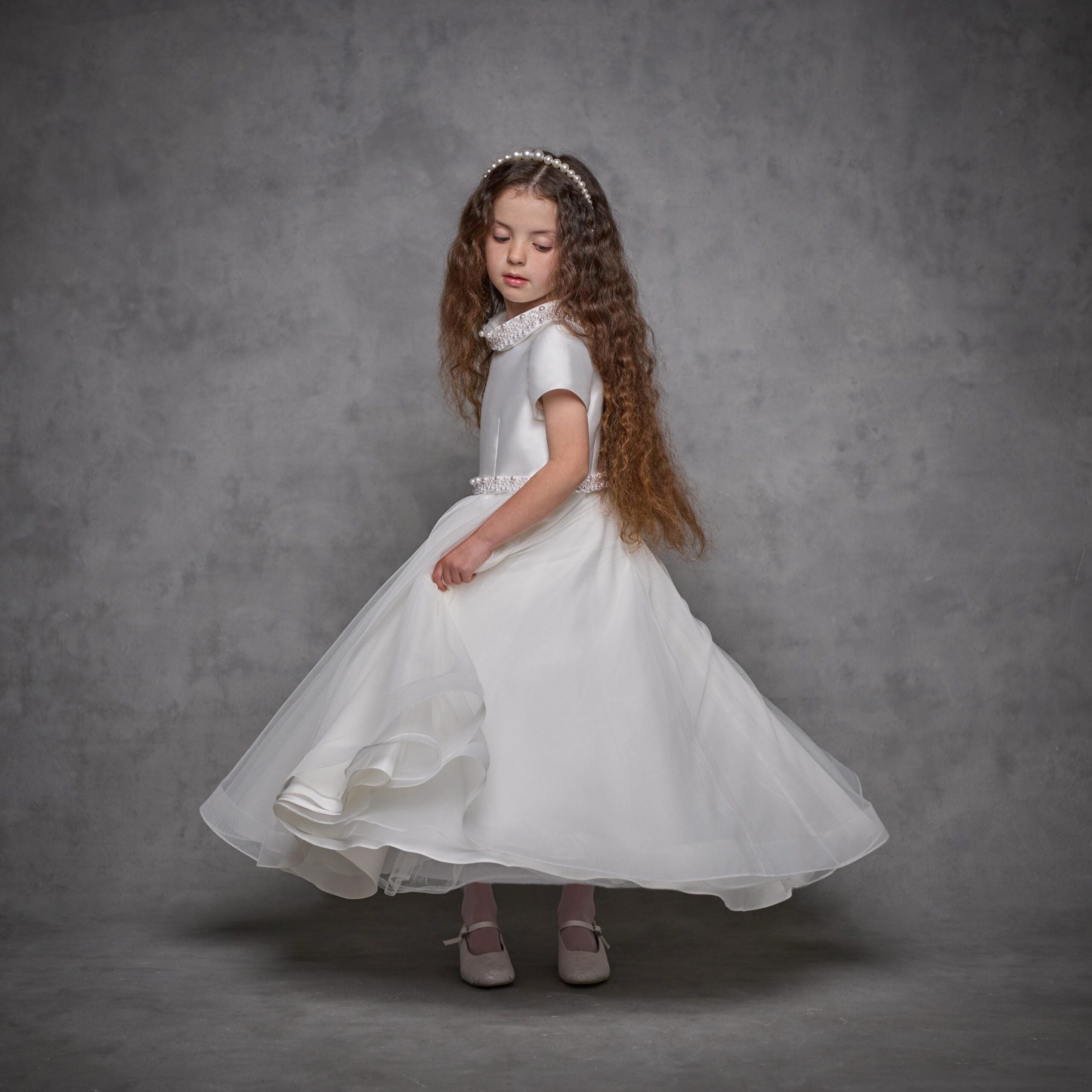 SALE COMMUNION DRESS KOKO Girls White Communion Dress:- KO25836 Age  7