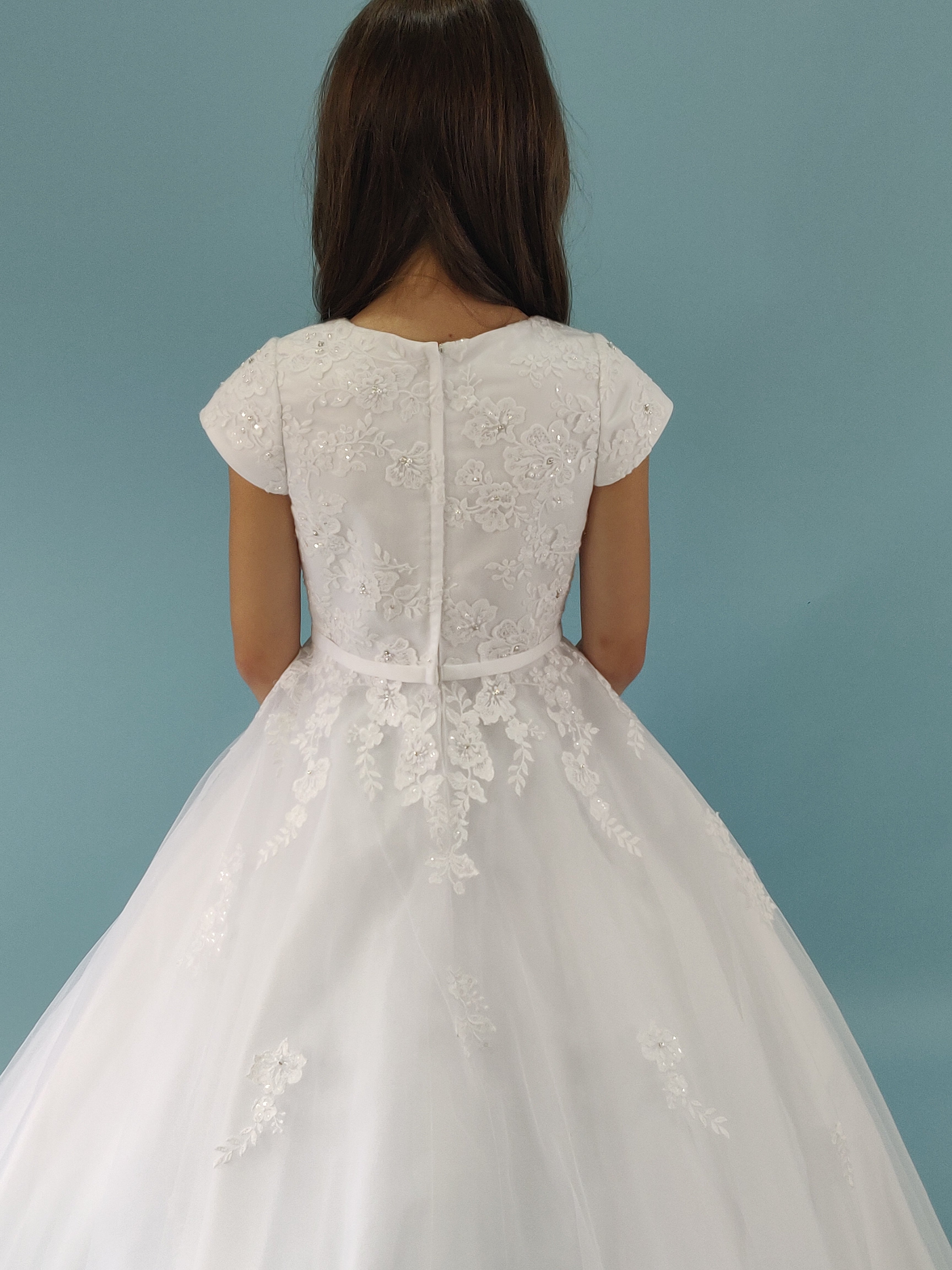 Linzi Jay Girls White Communion Dress:- Nancy
