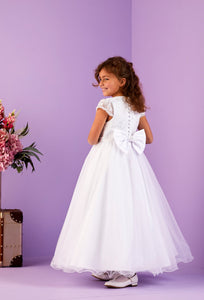 Peridot Girls White Communion Dress:- Heidi