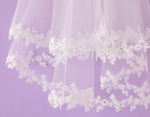 Peridot Girls White Holy Communion Veil:- Valerie