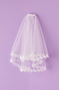 Peridot Girls White Holy Communion Veil:- Valerie