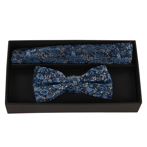 1880 Club Boys  Bow Tie & Pocket Square:- Blue Swirl
