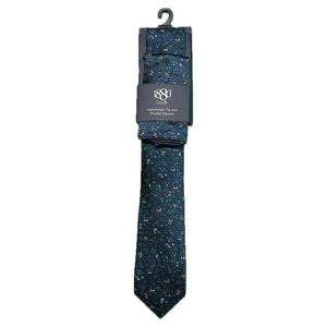 1880 Club Boys Tie & Pocket Square:- Green Floral