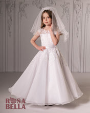 Load image into Gallery viewer, Rosa Bella By Sweetie Pie Girls White Communion Dress:- RB301
