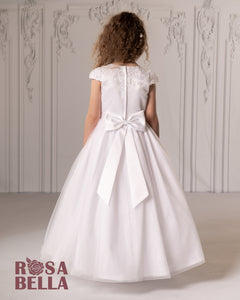 Rosa Bella By Sweetie Pie Girls White Communion Dress:- RB640