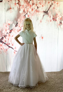 Rosa Bella By Sweetie Pie Girls White Communion Dress:- RB645