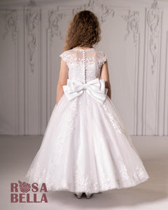 Rosa Bella By Sweetie Pie Girls White Communion Dress:- RB646