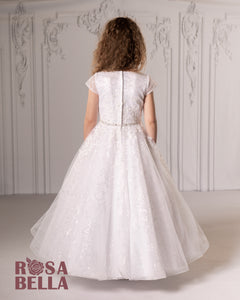 Rosa Bella By Sweetie Pie Girls White Communion Dress:- RB649