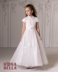 Rosa Bella By Sweetie Pie Girls White Communion Dress:- RB650