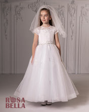 Load image into Gallery viewer, Rosa Bella By Sweetie Pie Girls White Communion Dress:- RB651

