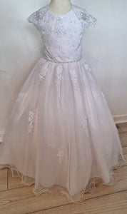 Rosa Bella By Sweetie Pie Girls White Communion Dress:- RB685