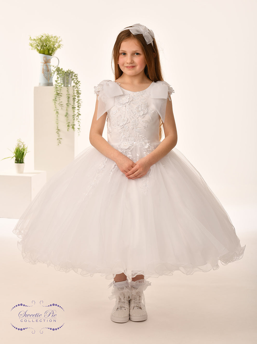 Sweetie Pie Girls White Communion Dress:- 5016
