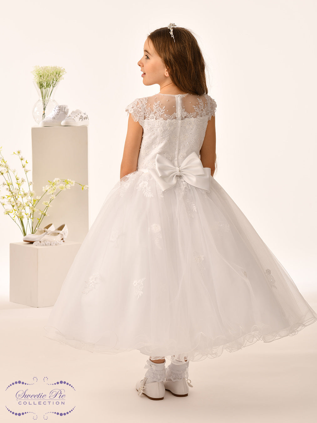 Sweetie Pie Girls White Communion Dress:- 5031
