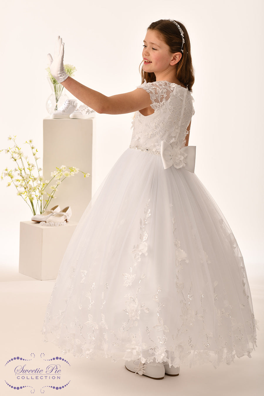 Sweetie Pie Girls White Communion Dress:- 5032
