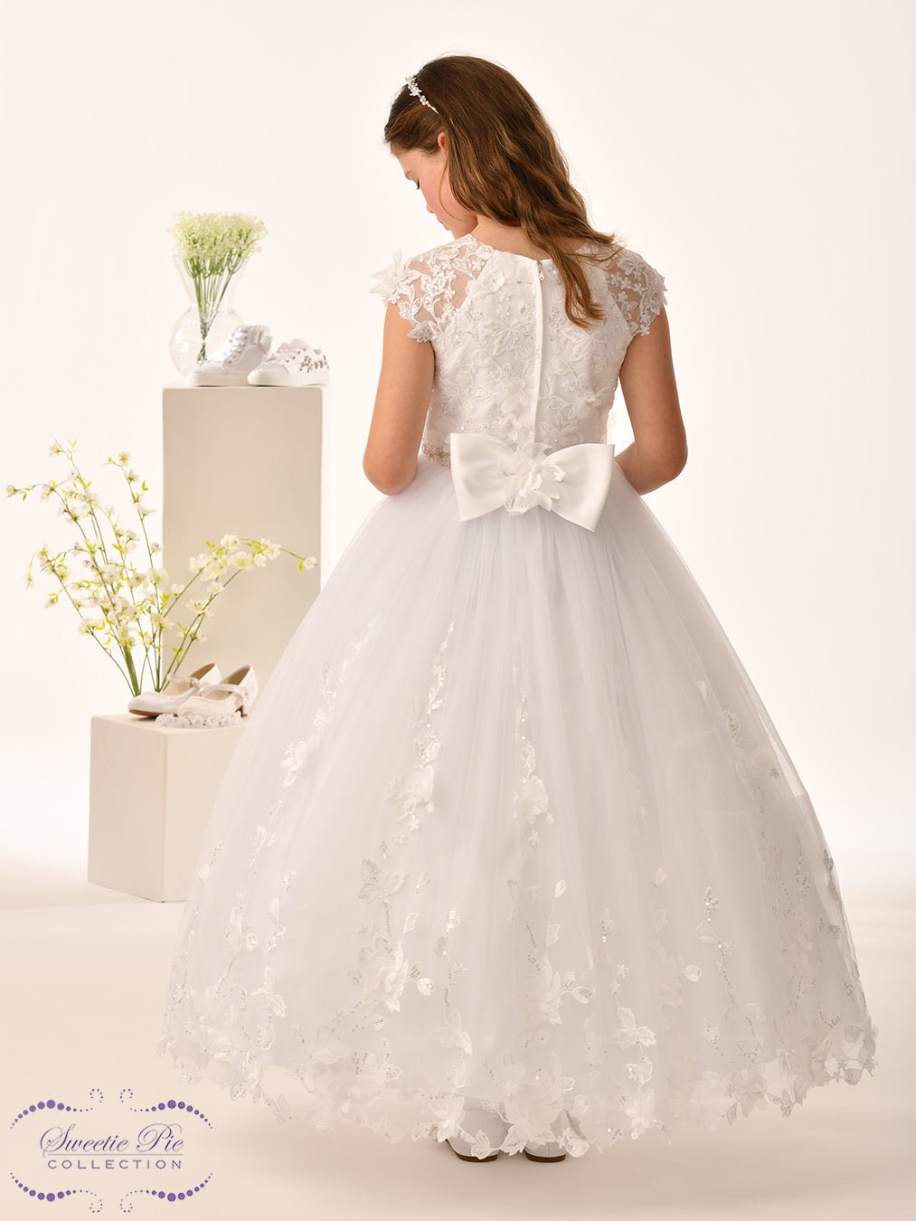 Sweetie Pie Girls White Communion Dress:- 5032