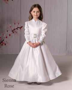 Sienna Rose By Sweetie Pie Girls White Communion Dress:- SR718