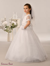 Load image into Gallery viewer, Sienna Rose By Sweetie Pie Girls White Communion Dress:- SR730
