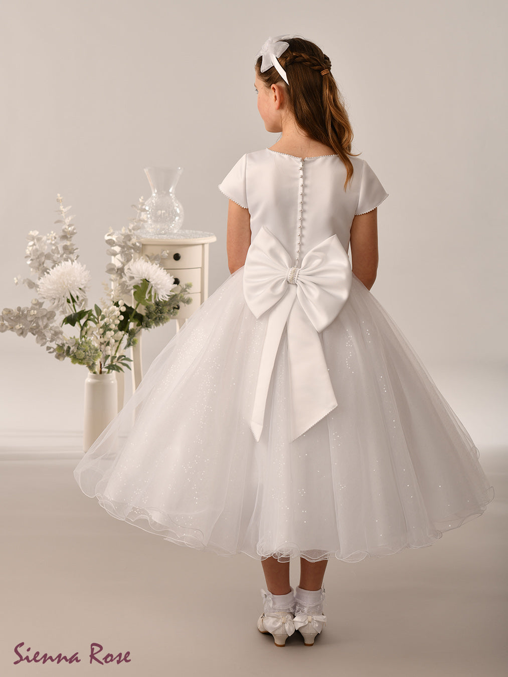 Sienna Rose By Sweetie Pie Girls White Communion Dress:- SR731